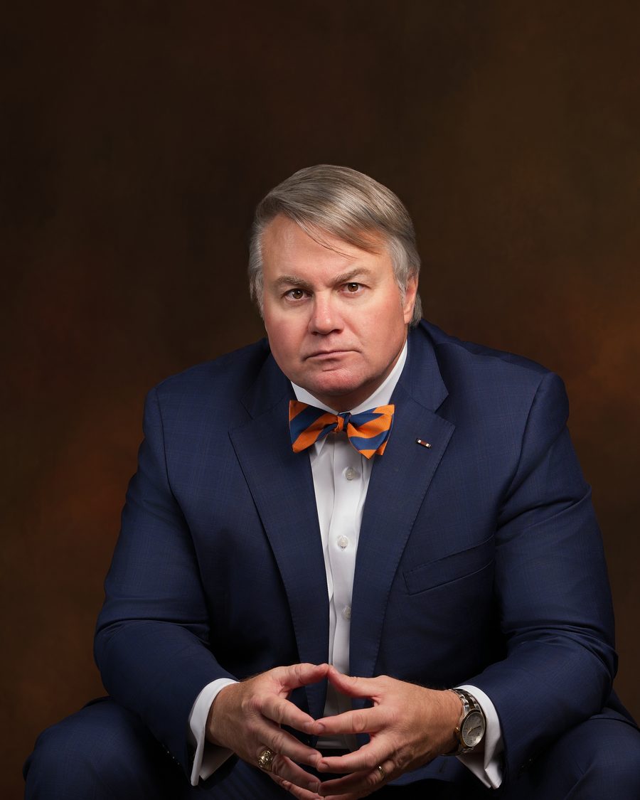 Mark Braswell seated in his office